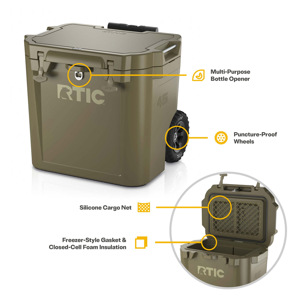 45 QT Ultra-Tough Wheeled Cooler